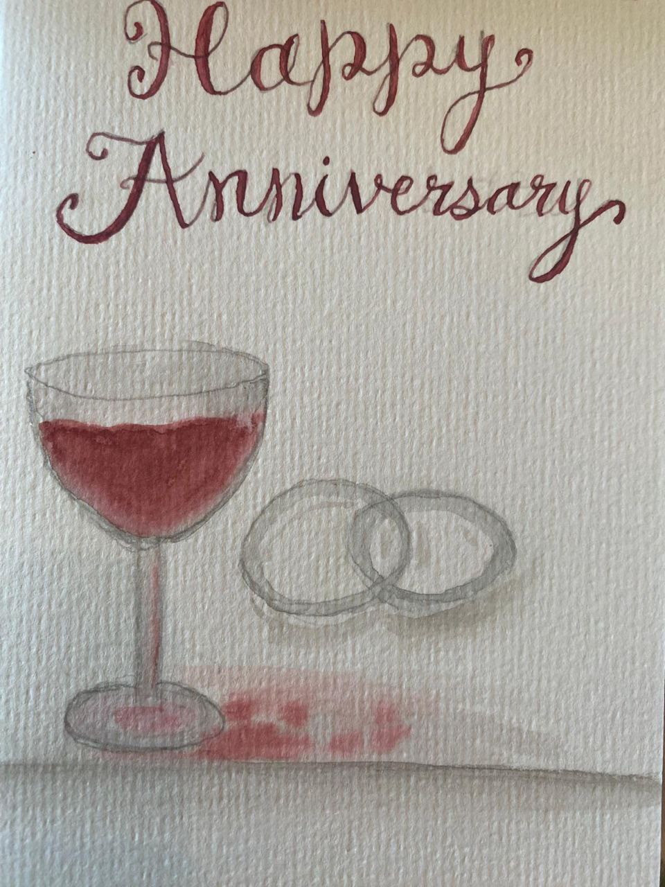 Ring Set Anniversary Card