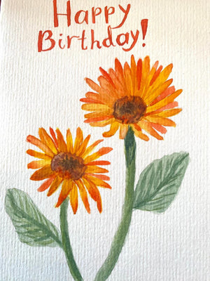 Gerbera Daisy Birthday Card 